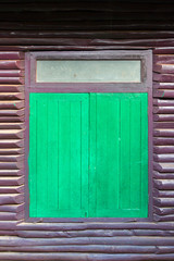 old wooden window on a wall