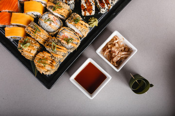 delicious sushi on the plate