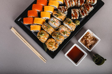 delicious sushi on the plate