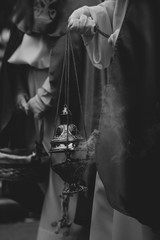 Close up of a censer in a procession, Holy Week