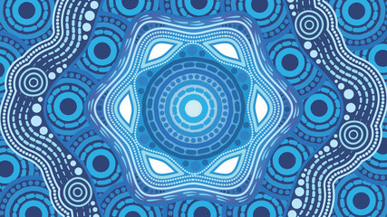 Illustration based on aboriginal style of background.