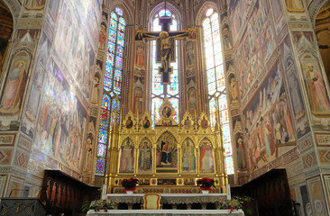 High altar in the Basilica di Santa Croce (Basilica of the Holy Cross) - famous Franciscan church...
