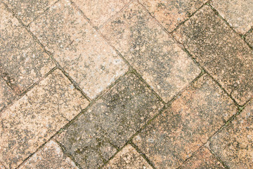 Old brick walkway texture background.