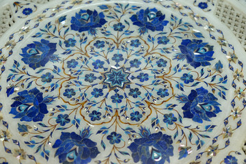 Traditional colorful floral marble tabletops for sale in Agra, Uttar Pradesh, India