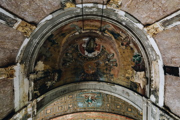 Derelict Hand Painted Frescos on Altar Ceiling - Abandoned Church - Cleveland, Ohio