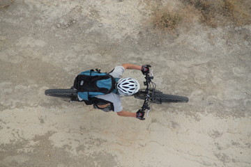Top view of a biker