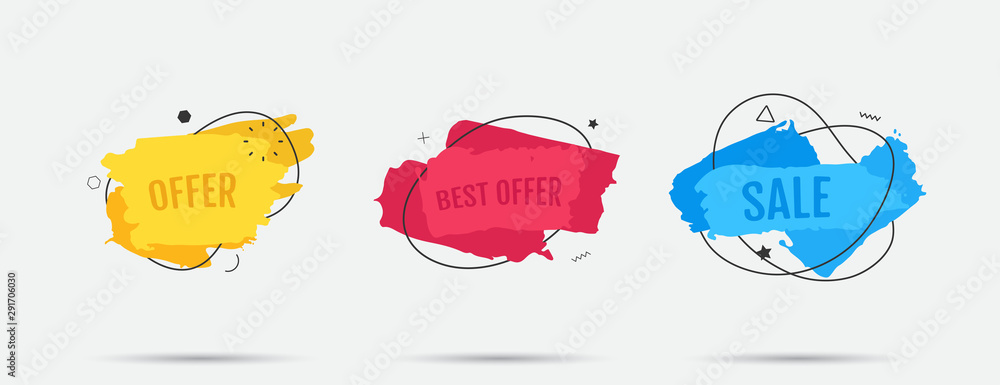 Poster vector modern abstract banners. flat geometric dynamic color. modern art graphics. element for desig