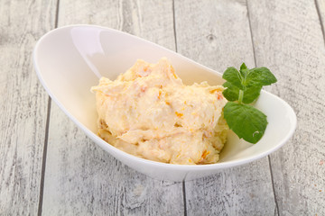 Curd with dry apricot