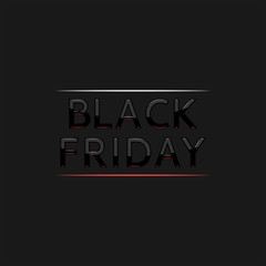 Fototapeta na wymiar Black Friday text logo in frame, elegant background special offer poster mockup, minimal style typography design element
