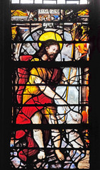Saint John the Baptist, stained glass windows in the Saint Gervais and Saint Protais Church, Paris,...