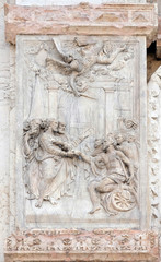 The Pool of Bethesda, panel by Teodosio Rossi on the left door of San Petronio Basilica in Bologna, Italy