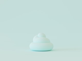 3d render. A pile of excrement on a blue background. Minimalistic mint color design. - 291709008