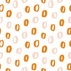 Vector fashion brush circles bold seamless pattern