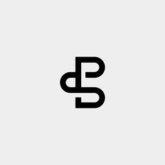 Letter PS SB B BS Logo Design Simple Vector