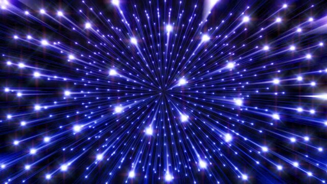 Happy Looping Video Background Of Shiny Blue Lights With Streaks Moving In Cirlces
