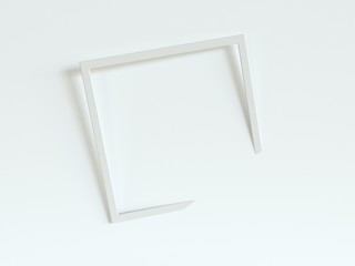 White frame on a white background. 3d rendering. Simple abstract, minimal style - 291709216