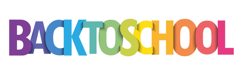 BACK TO SCHOOL colorful vector typography banner