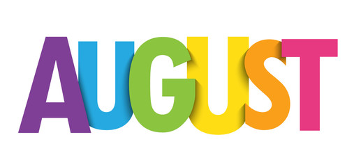 AUGUST colorful vector typography banner
