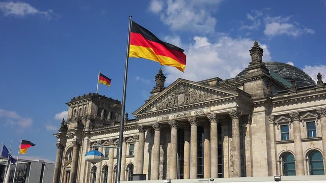Reichstag in Berlin. Parliament of Germany. 4K.