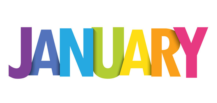 JANUARY colorful vector typography banner