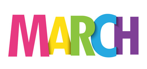 MARCH colorful vector typography banner