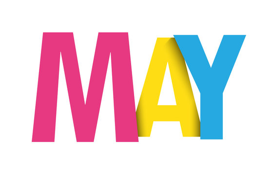 MAY colorful vector typography banner