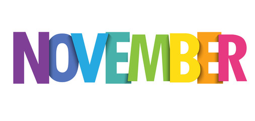 NOVEMBER colorful vector typography banner