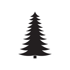 Fir tree icon. Christmas tree silhouette. Vector illustration.