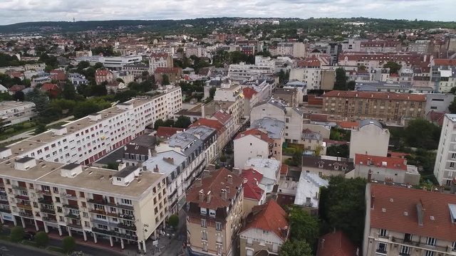 panorama of houses in the suburbs of Paris