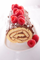 chocolate yule log christmas cake