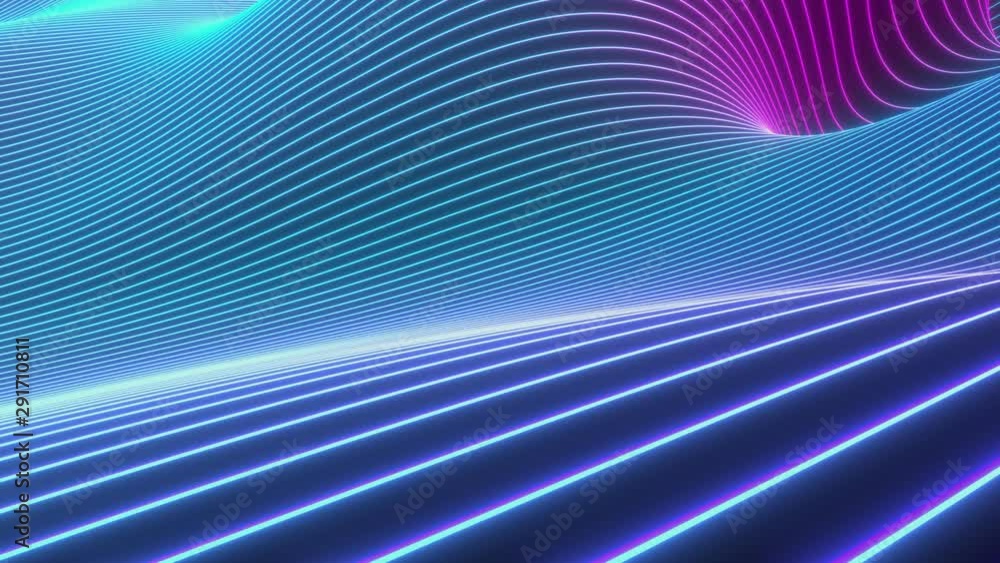 Poster looped animation. abstract colorful wavy background in bright neon colors. modern colorful wallpaper
