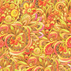 Seamless pattern with multicolor Paisley print