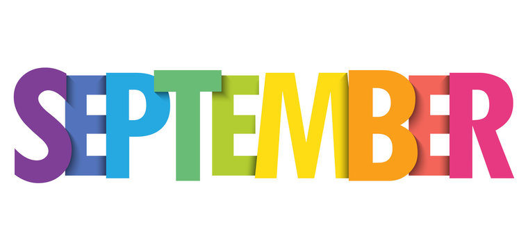 SEPTEMBER colorful vector typography banner