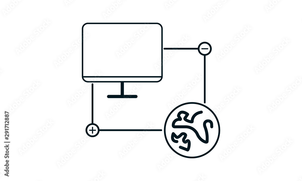 Poster wide area network icon for networking and internet purposes