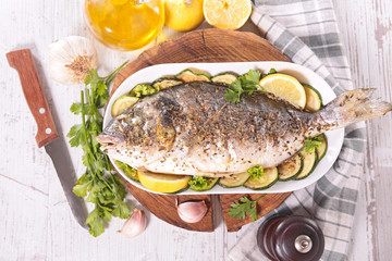 grilled dorado fish with zucchini