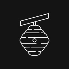 Beehive vector icon. beehive sign on background.