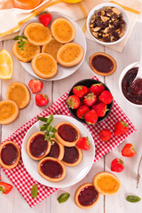 Lemon and straberry tartlets.