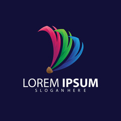 Badminton logo template with full colors