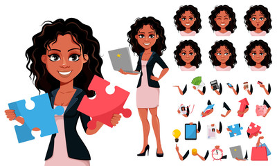 Beautiful young African American business woman