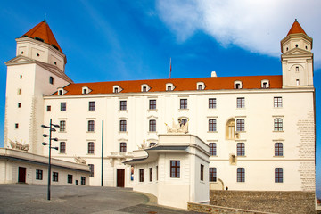 Fototapeta na wymiar Bratislava Castle or Bratislavsky Hrad is the main castle of Bratislava