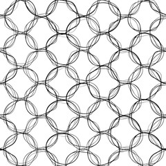 Naklejka premium Seamless circles doodle pattern.