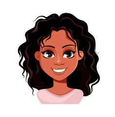 Emotion of African American woman, cheerful