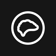 Brain vector icon. Simple illustration isolated on background