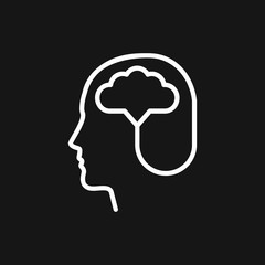 Brain vector icon. Simple illustration isolated on background