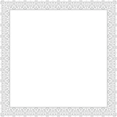 Decorative frame Elegant vector element for design in Eastern style, place for text. Floral grey border. Lace illustration for invitations and greeting cards