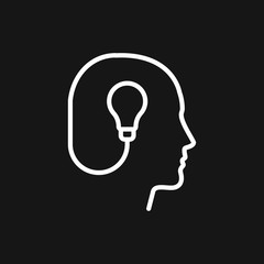 Brain vector icon. Simple illustration isolated on background