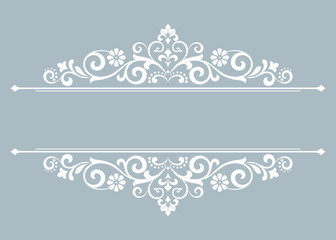 Vintage blue element. Graphic vector design. Damask graphic ornament