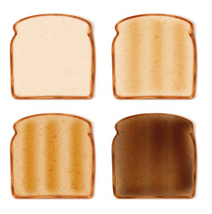 sliced toast bread isolated on white - obrazy, fototapety, plakaty