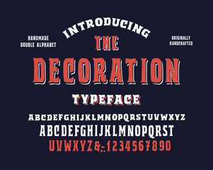 Original handmade alphabet. Vintage font design. Typeface. Vector.