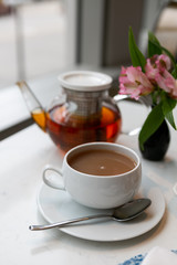 tea, high, afternoon, city, window, clear, glass, teapot, english, grey, earl, background, breakfast, buildings, cafe, coffee, cup, drink, flower, food, hot, morning, mug, nobody, outside, porcelain, 